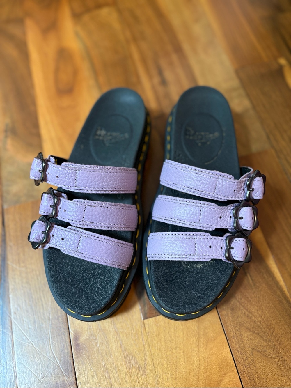 Women’s Dr Martens Flower Buckle Sandals in Lavender